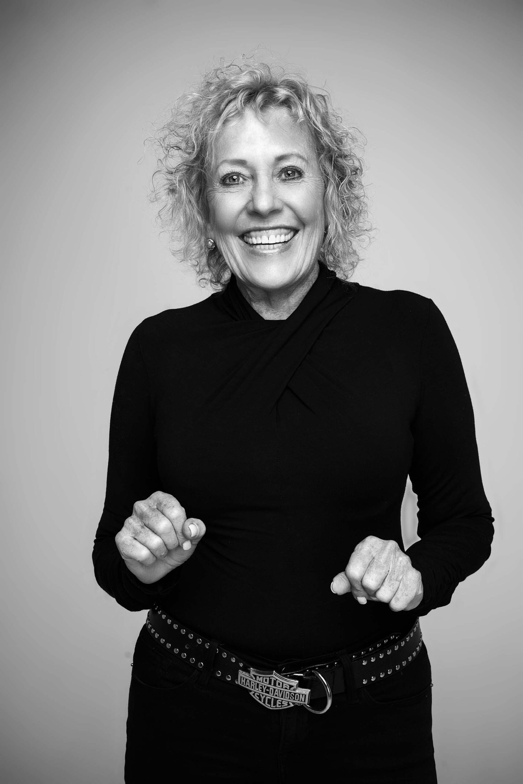 Black-and-white studio portrait, image pending upload
